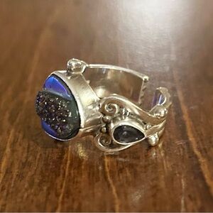 Sajen Sterling Silver Druzy & Lolite Ring